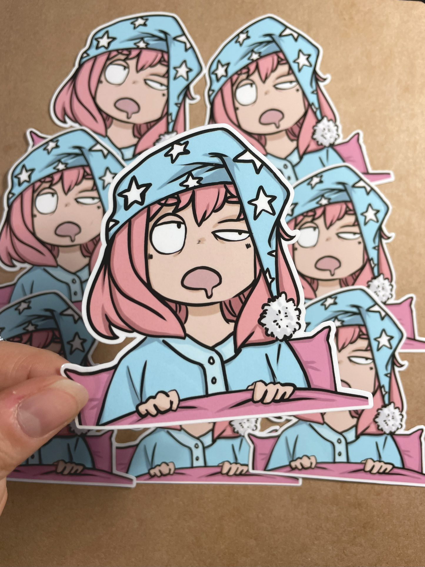 Sleepy Anya Forger – Waterproof Glossy Large Sticker (8.5 cm)