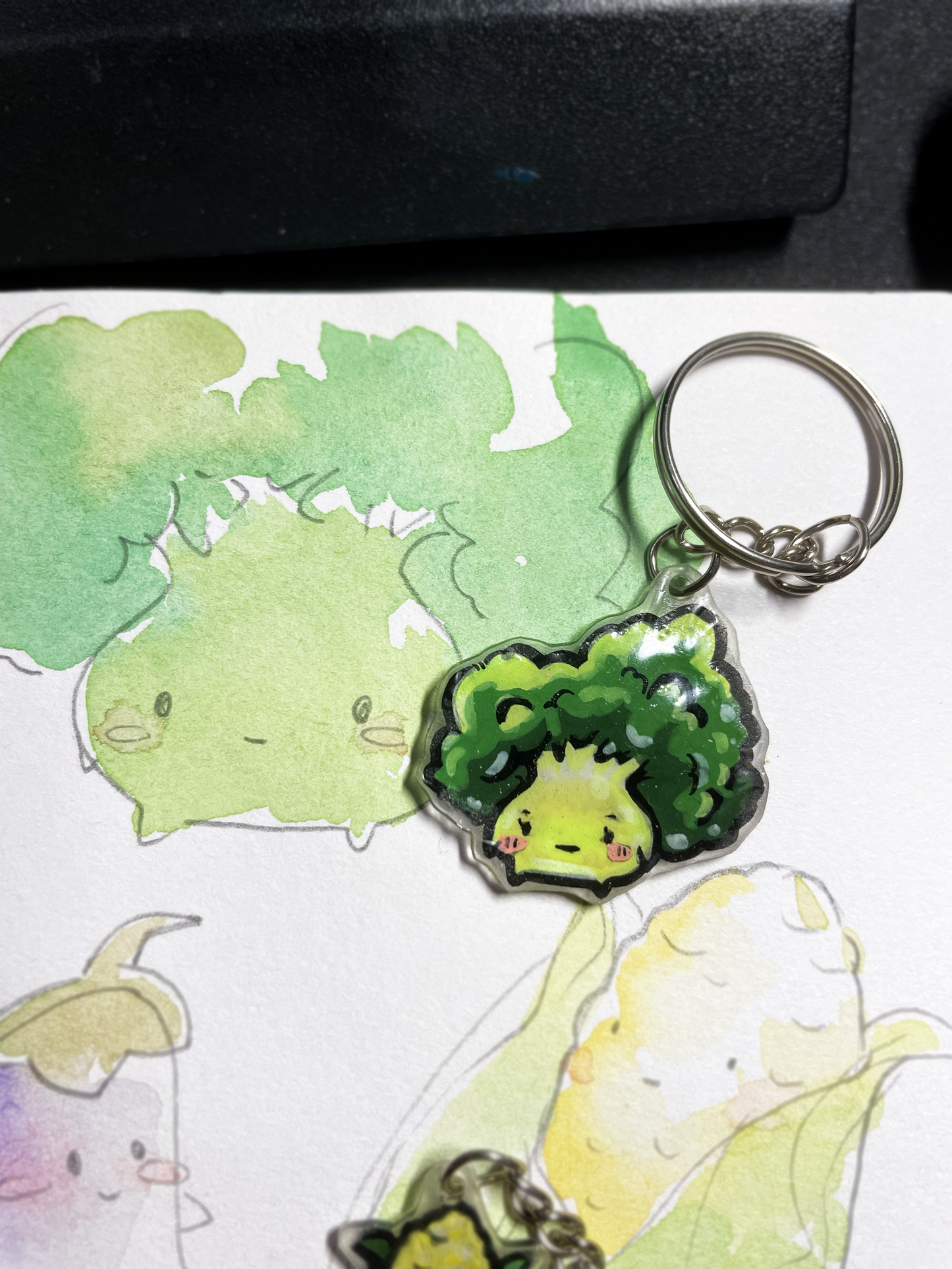 🥕 Broccoli Buddy Veggie Keychain