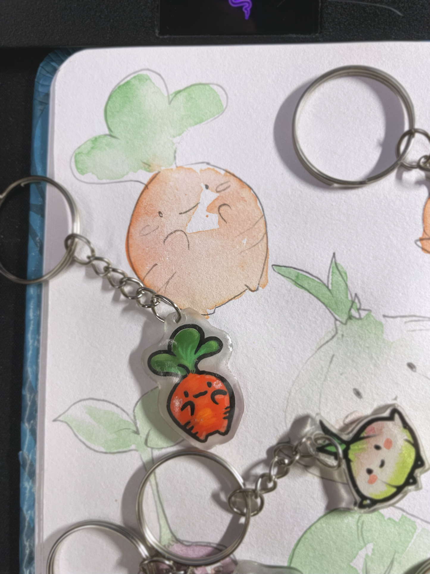 🥕 Baby Onion Veggie Keychain