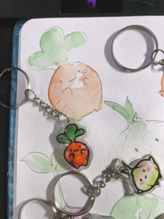 🥕 Baby Onion Veggie Keychain