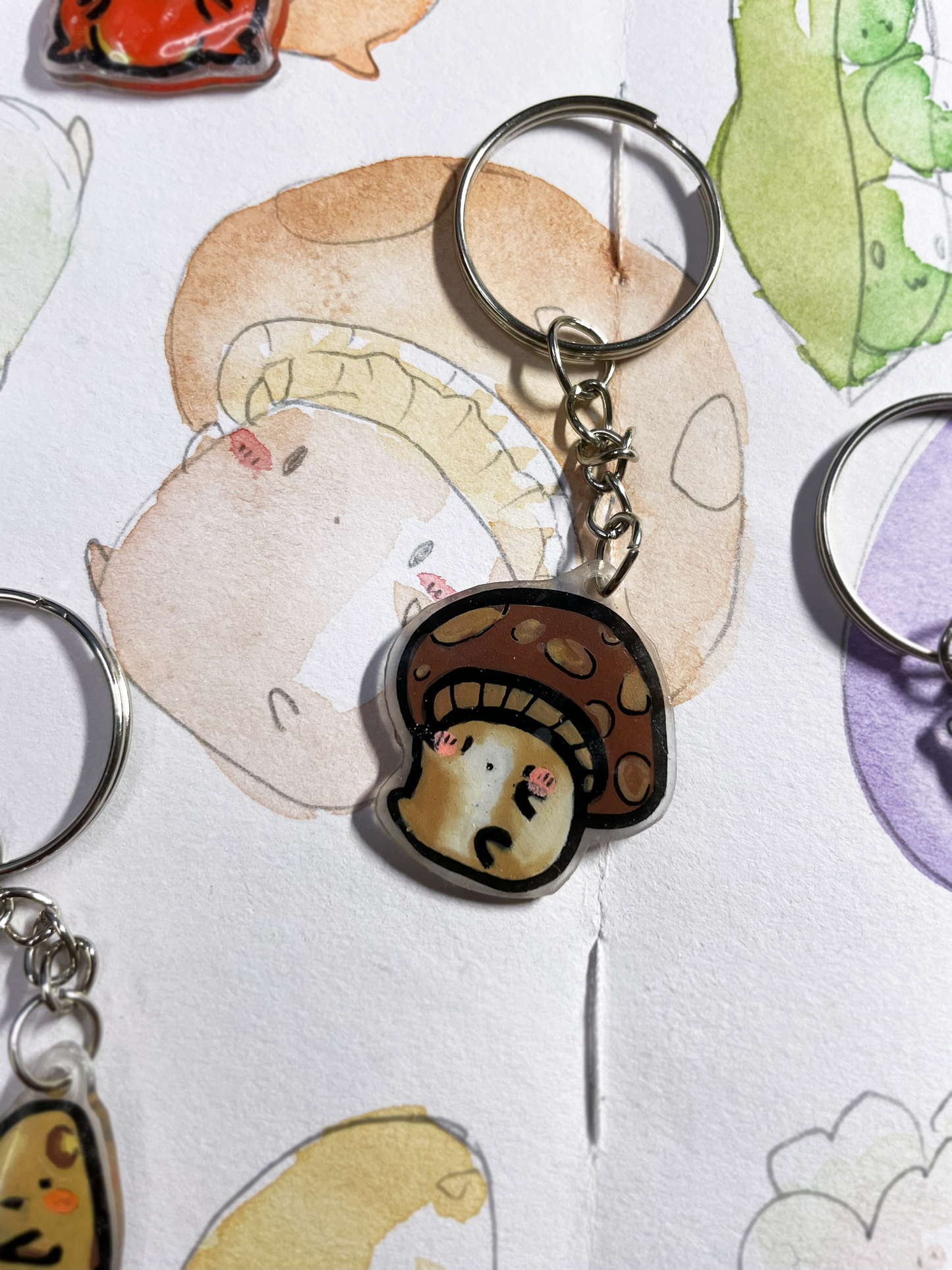 🥕 Lil' Mushroom Veggie Keychain