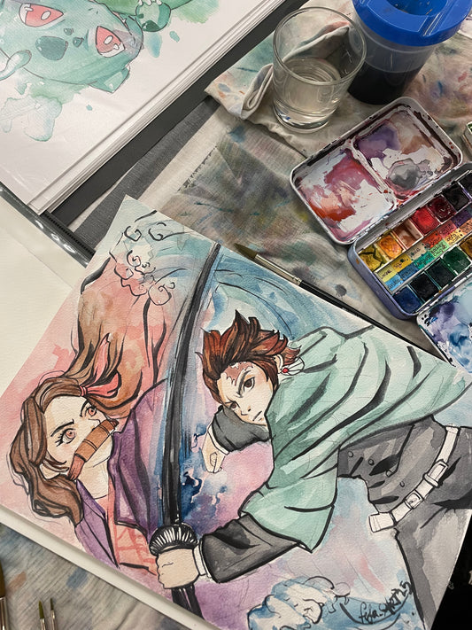 Commissioni ad acquerello formato A4 (210 × 297 mm)