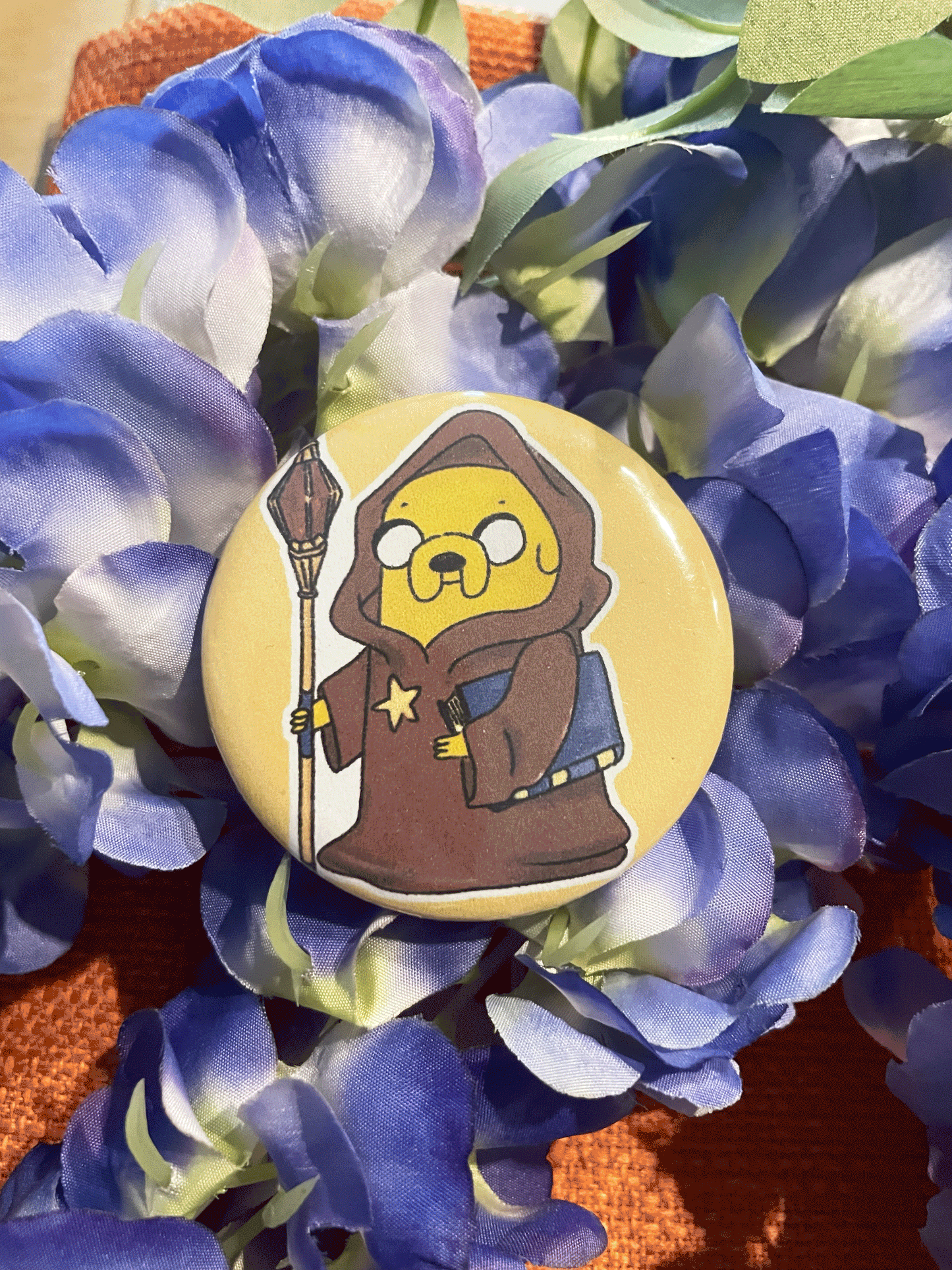 Jake The Wizard Dog Large Button Pin – 58mm