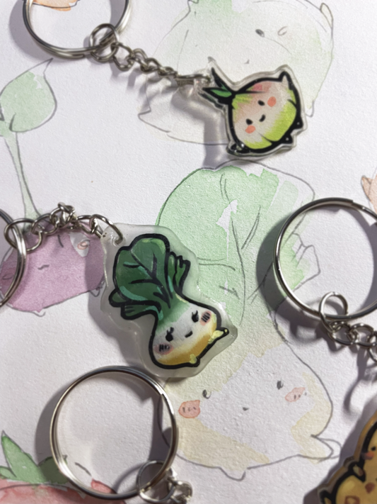 🥕 Baby Bok Choy Veggie Keychain