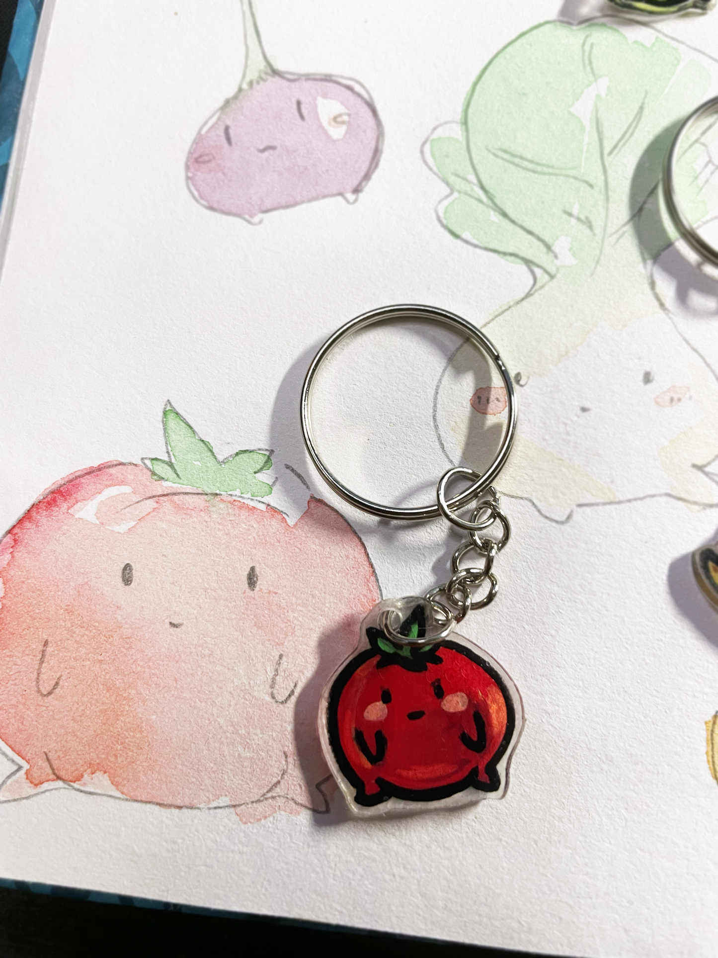 🥕 Cheeky Tomato Veggie Keychain