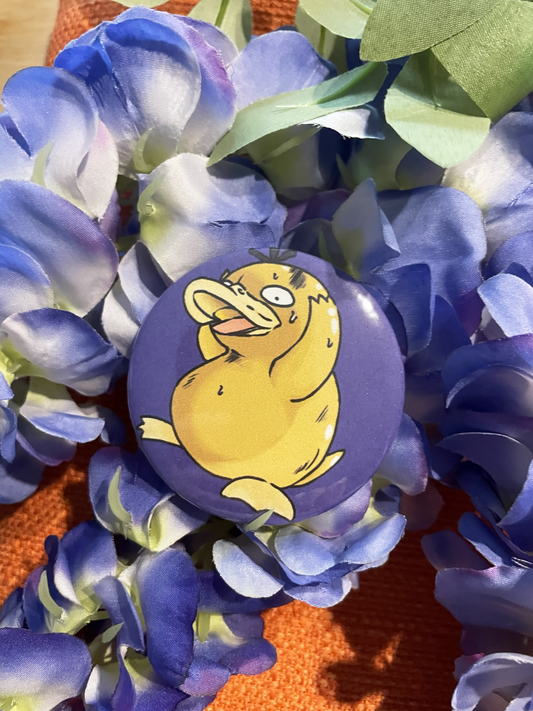 Psyduck Meme Large Button Pin – 58mm