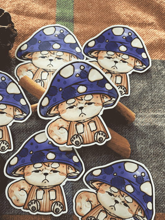 Sanji the Akita Mushroom Sticker