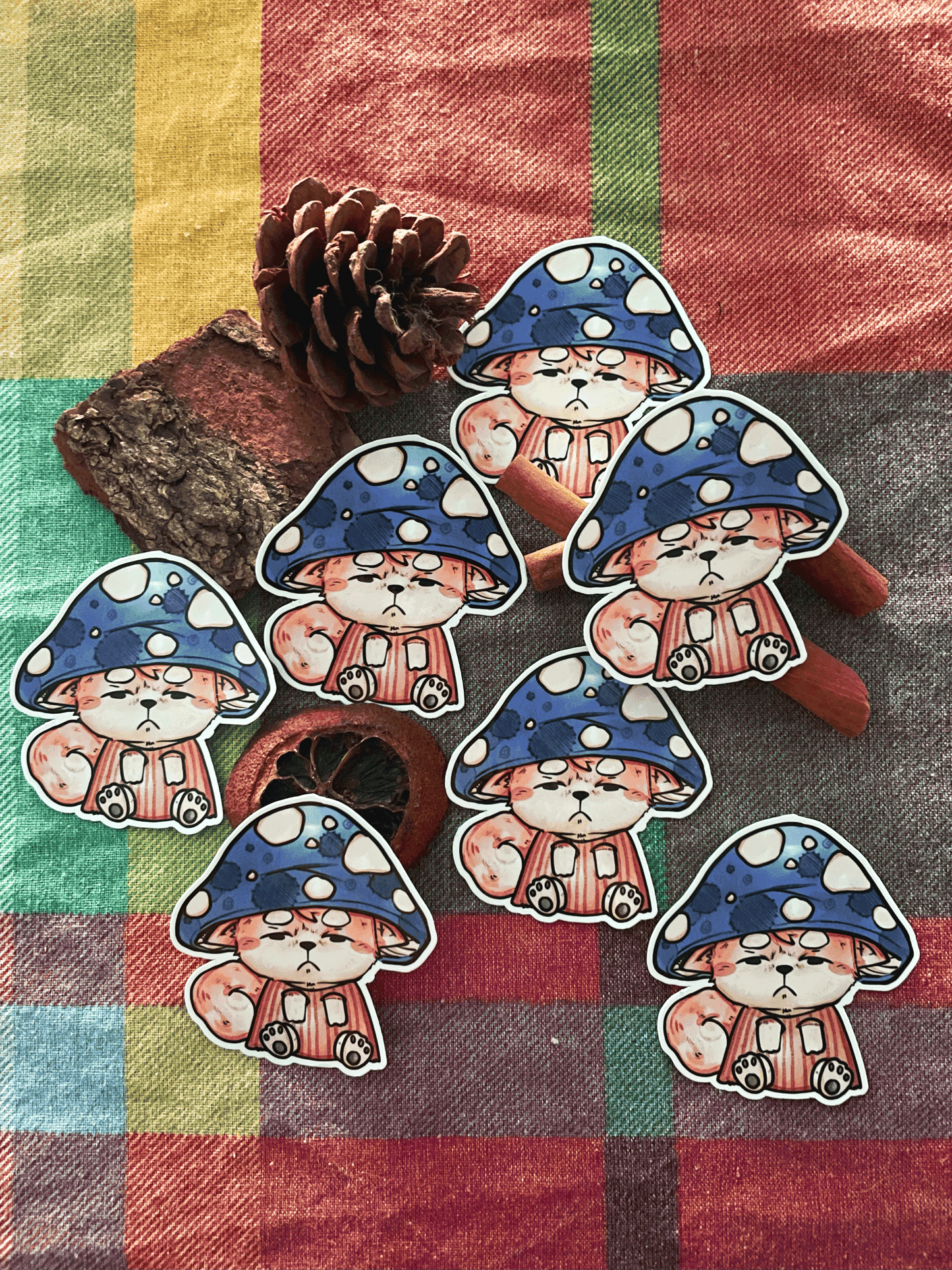 Sanji the Akita Mushroom Sticker