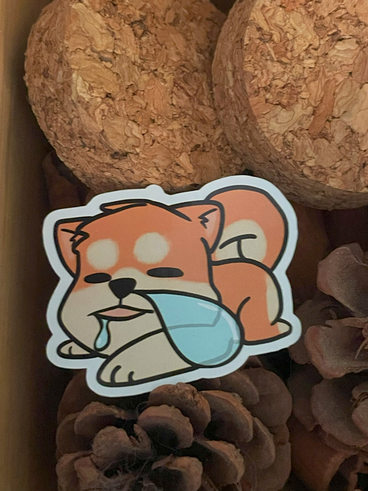 Sleepy Pup Sticker - Sanji the Akita