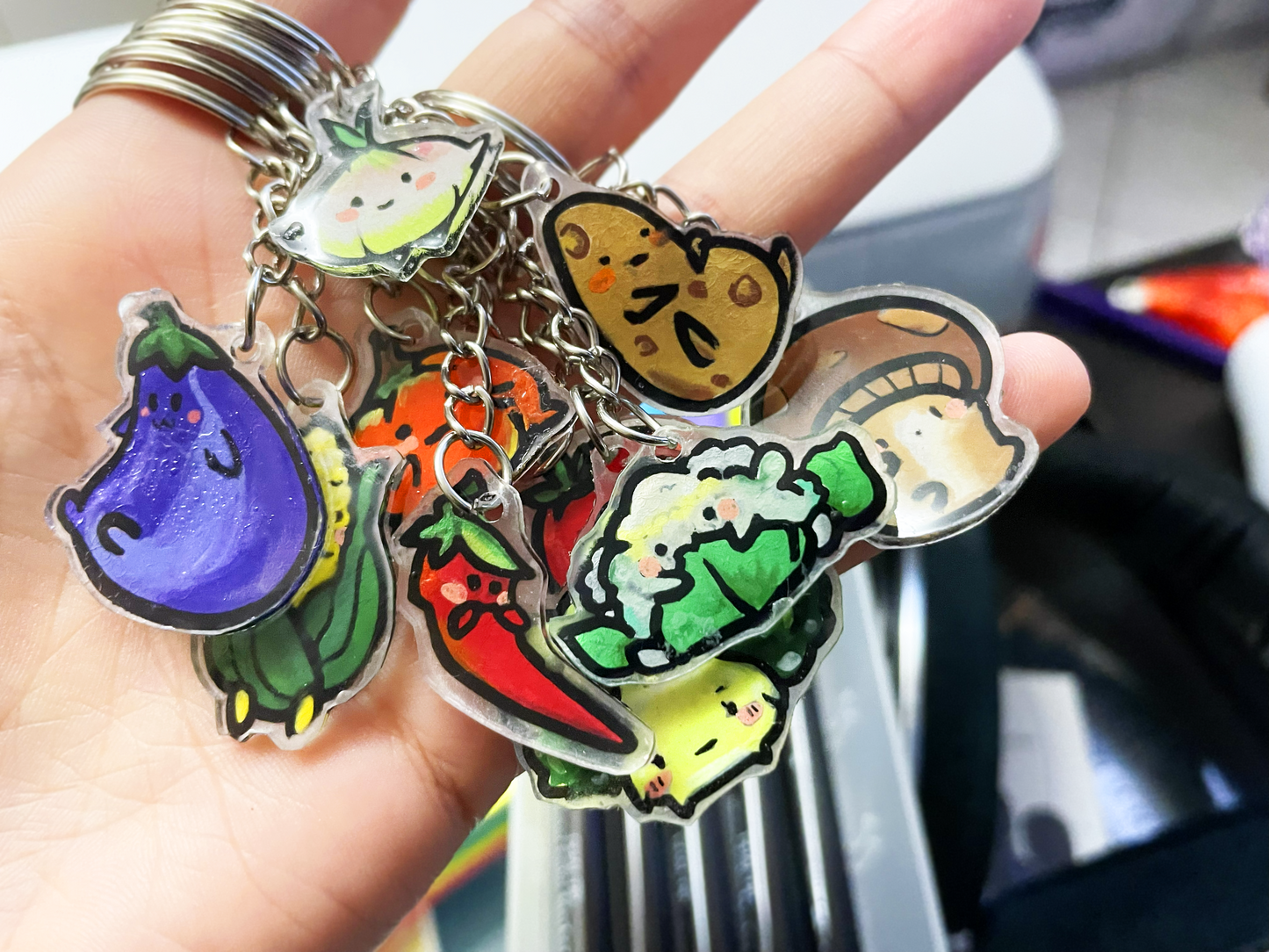 🥕 Tiny Carrot Veggie Keychain